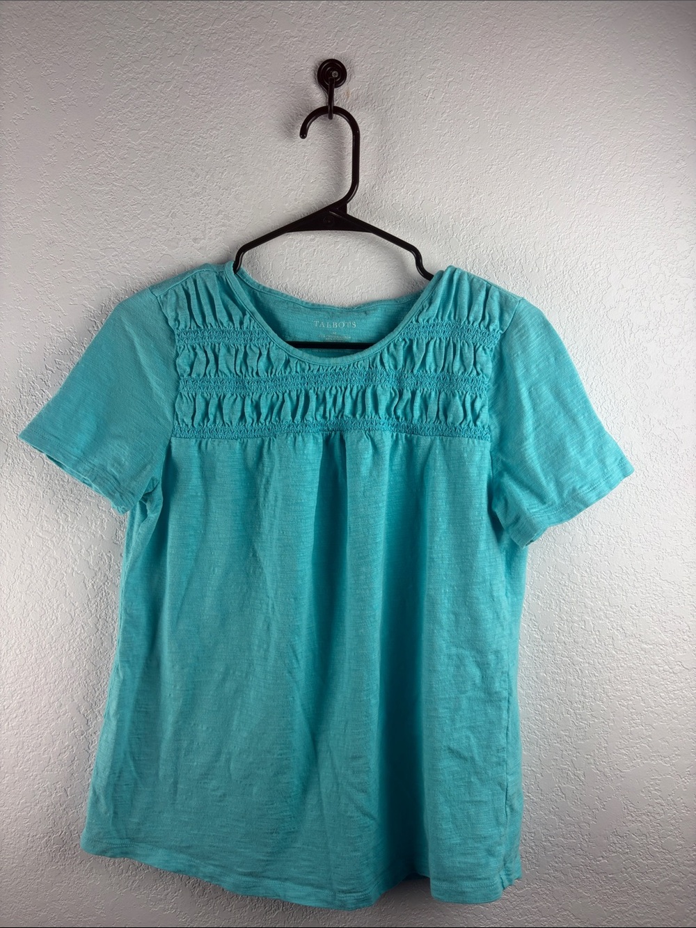 Talbots Turquoise Knit Tee - Bright Aqua Size M NC0220